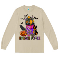 Mushroom Horror Coffee Long Sleeve Tee - FaDigitalArtStudio