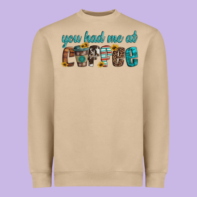 You Had Me At Coffee Heavyweight Sweatshirt Designed By Artiststas