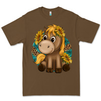 Cacao cute baby horse amd sunflowers Premium Tee - texasbilliewilder