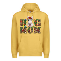 Antique Gold Christmas Dog Mom Bull Terrier Premium Hoodie - RanaPortraitStore