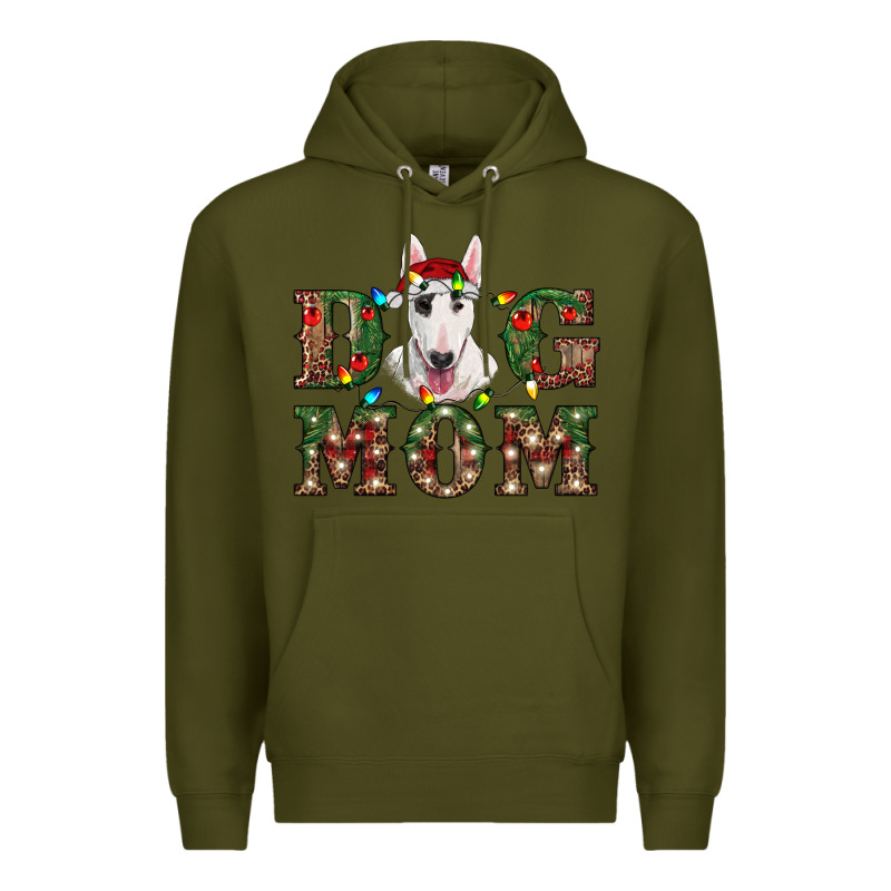 Christmas Dog Mom Bull Terrier Premium Hoodie by RanaPortraitStore | Teevron