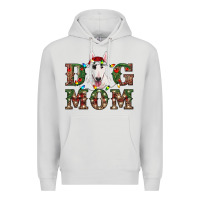 Dove Grey Christmas Dog Mom Bull Terrier Premium Hoodie - RanaPortraitStore