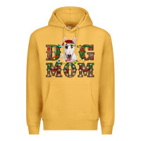 Mustard Christmas Dog Mom Bull Terrier Premium Hoodie - RanaPortraitStore