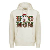 Oatmeal Heather Christmas Dog Mom Bull Terrier Premium Hoodie - RanaPortraitStore