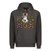 Smoke Christmas Dog Mom Bull Terrier Premium Hoodie - RanaPortraitStore