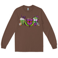 Chestnut Halloween Coffee Cups Long Sleeve Tee - FaDigitalArtStudio