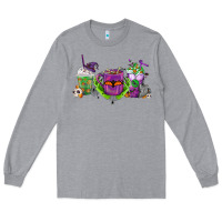Heather Grey Halloween Coffee Cups Long Sleeve Tee - FaDigitalArtStudio