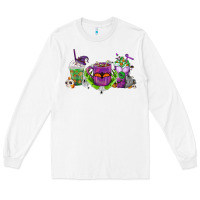 White Halloween Coffee Cups Long Sleeve Tee - FaDigitalArtStudio