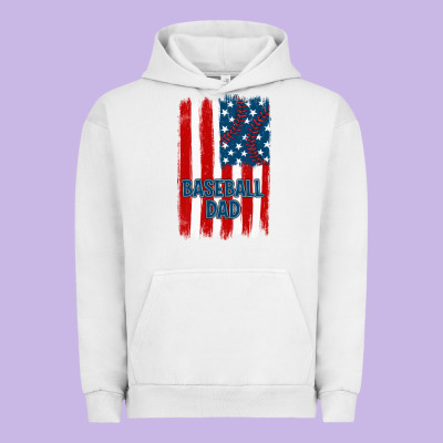Baseball Dad American Flag Urban Hoodie Designed By Jahusdesignshop