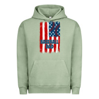 Pigment Oil Green baseball dad american flag Urban Hoodie - JahusDesignShop