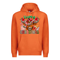 Carrot Happy Christmas Cow Premium Hoodie - CowhideDigitalArt