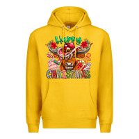 Lemon Happy Christmas Cow Premium Hoodie - CowhideDigitalArt