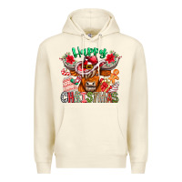 Sandshell Happy Christmas Cow Premium Hoodie - CowhideDigitalArt
