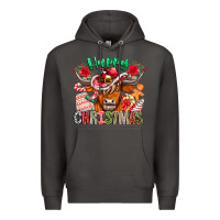 Smoke Happy Christmas Cow Premium Hoodie - CowhideDigitalArt