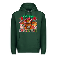 Sports Green Happy Christmas Cow Premium Hoodie - CowhideDigitalArt