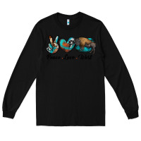 Black peace love west bison Long Sleeve Tee - RanaPortraitStore