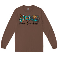 Chestnut peace love west bison Long Sleeve Tee - RanaPortraitStore