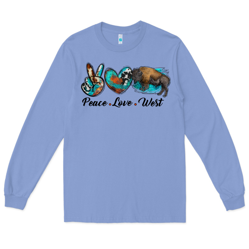 Peace Love West Bison Long Sleeve Tee by RanaPortraitStore | Teevron