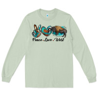 Matcha peace love west bison Long Sleeve Tee - RanaPortraitStore