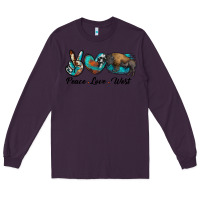 Plum peace love west bison Long Sleeve Tee - RanaPortraitStore