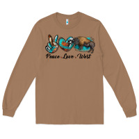 Toasted Coconut peace love west bison Long Sleeve Tee - RanaPortraitStore