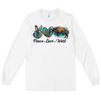 White peace love west bison Long Sleeve Tee - RanaPortraitStore