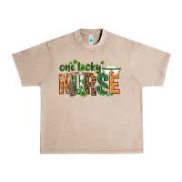 French Oak One lucky Nurse with elements St. Patricks Day Urban Heavy Tee - HowdyJamesFarm