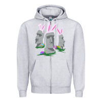 Heather Grey easter island moai figures  cute travelers funny gift Zipper Hoodie - maiPhamDesign