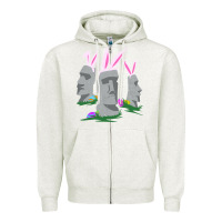 Oatmeal Heather easter island moai figures  cute travelers funny gift Zipper Hoodie - maiPhamDesign