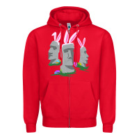 Red easter island moai figures  cute travelers funny gift Zipper Hoodie - maiPhamDesign