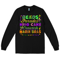 Black Beads parades king cake crawfish Mardi Gras Long Sleeve Tee - FaDigitalArtStudio