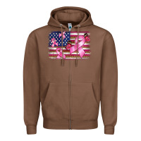 Chestnut breast cancer american flag background Zipper Hoodie - BarkalooDesign