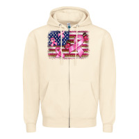 Sandshell breast cancer american flag background Zipper Hoodie - BarkalooDesign