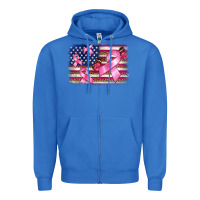 True Royal breast cancer american flag background Zipper Hoodie - BarkalooDesign