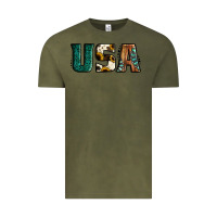 Vintage Olive usa basic bold font western Vintage Tee - Jasminsmagicworld
