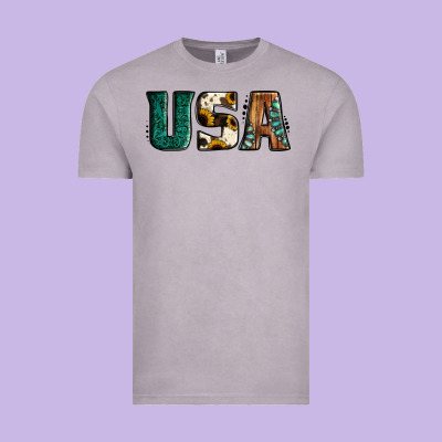 Usa Basic Bold Font Western Vintage Tee Designed By Jasminsmagicworld