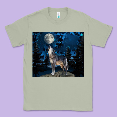 Wolf Howling At The Moon Classic Tee Designed By Tumblerdesignbyshophia
