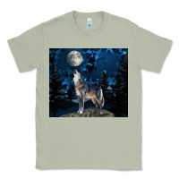 Matcha wolf howling at the moon Classic Tee - TumblerDesignByShophia