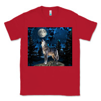 Red wolf howling at the moon Classic Tee - TumblerDesignByShophia