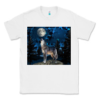 White wolf howling at the moon Classic Tee - TumblerDesignByShophia