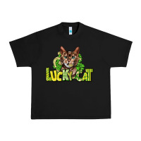 Black Lucky cat St. Patrick's Urban Heavy Tee - HowdyJamesFarm