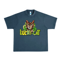 Midnight Navy Lucky cat St. Patrick's Urban Heavy Tee - HowdyJamesFarm