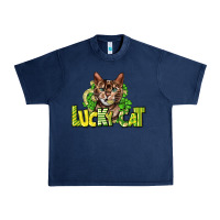 Navy Lucky cat St. Patrick's Urban Heavy Tee - HowdyJamesFarm