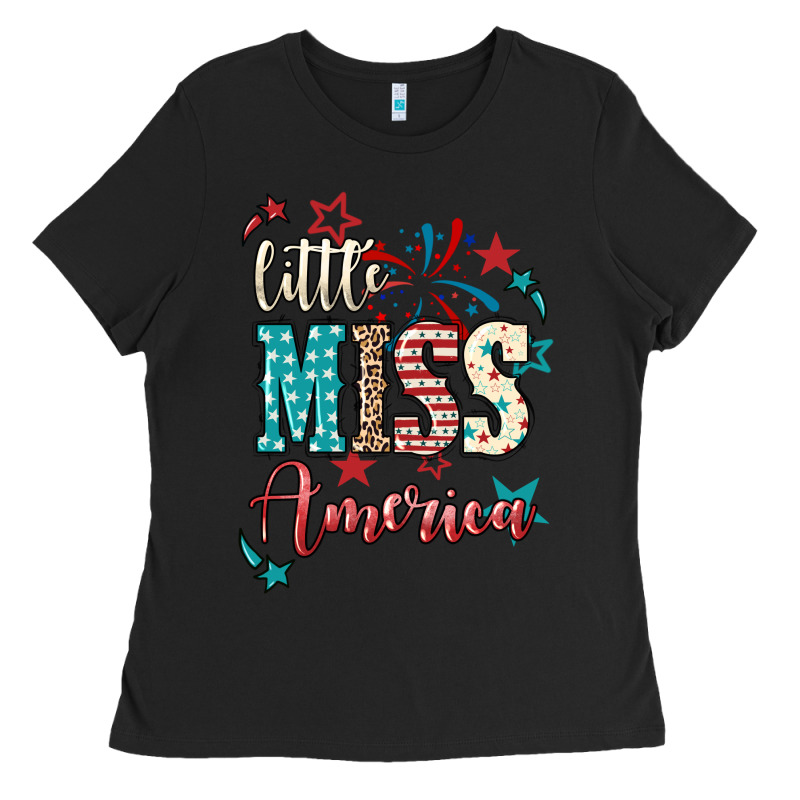 Little Miss America 4th Of July Ladies Tee by HowdyJamesFarm | Teevron