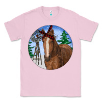 Bubblegum Pink Horse Christmas Classic Tee - RanaPortraitStore