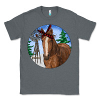 Charcoal Heather Horse Christmas Classic Tee - RanaPortraitStore