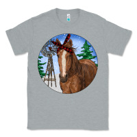 Heather Grey Horse Christmas Classic Tee - RanaPortraitStore