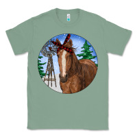 Sage Horse Christmas Classic Tee - RanaPortraitStore