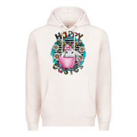 Pale Pink Happy Easter Premium Hoodie - CowhideDigitalArt