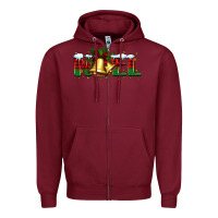 Burgundy noel Christmas bells Zipper Hoodie - BarkalooDesign